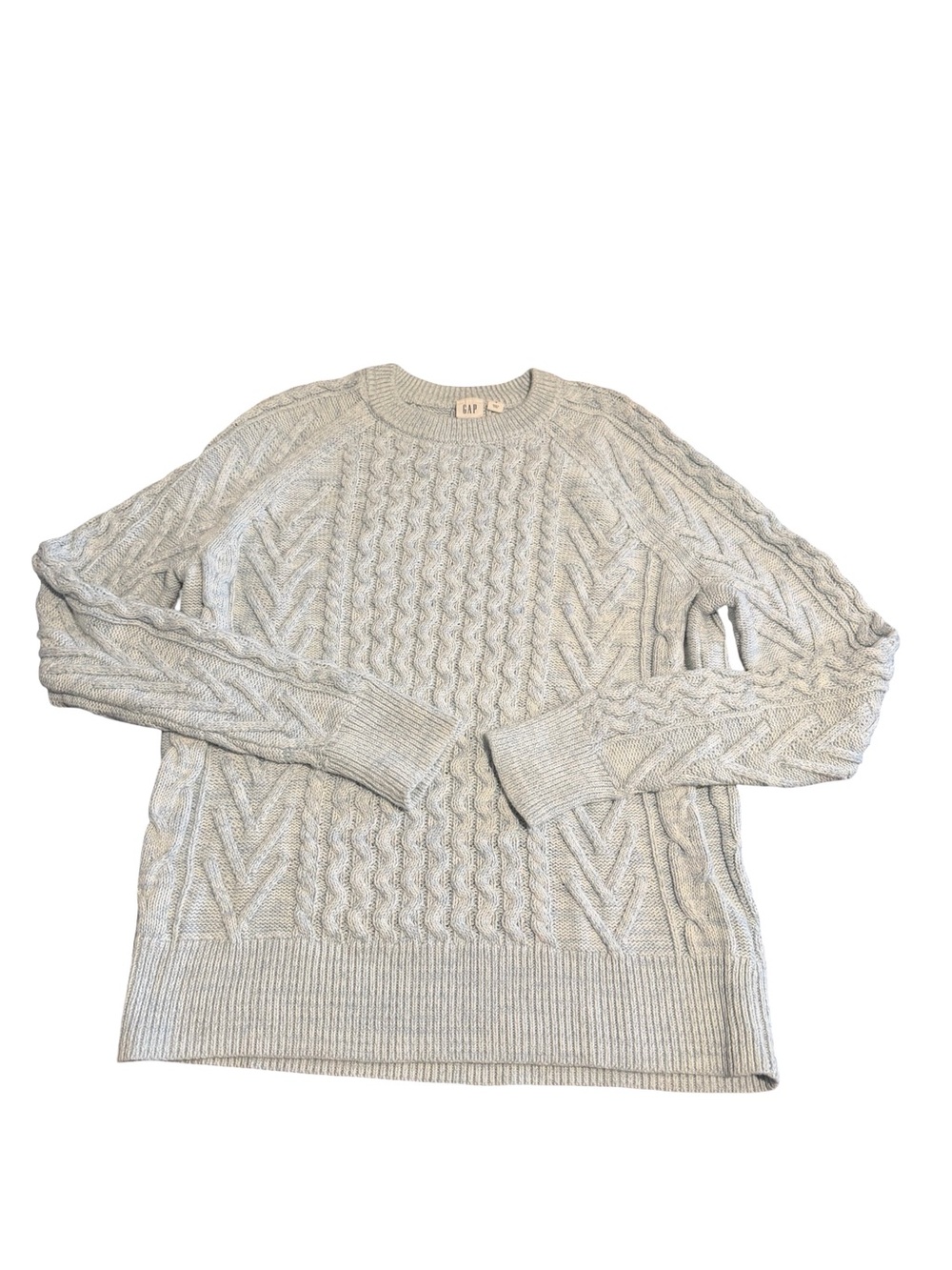 GAP womems Cable Knit Crewneck Sweater - Light Blue